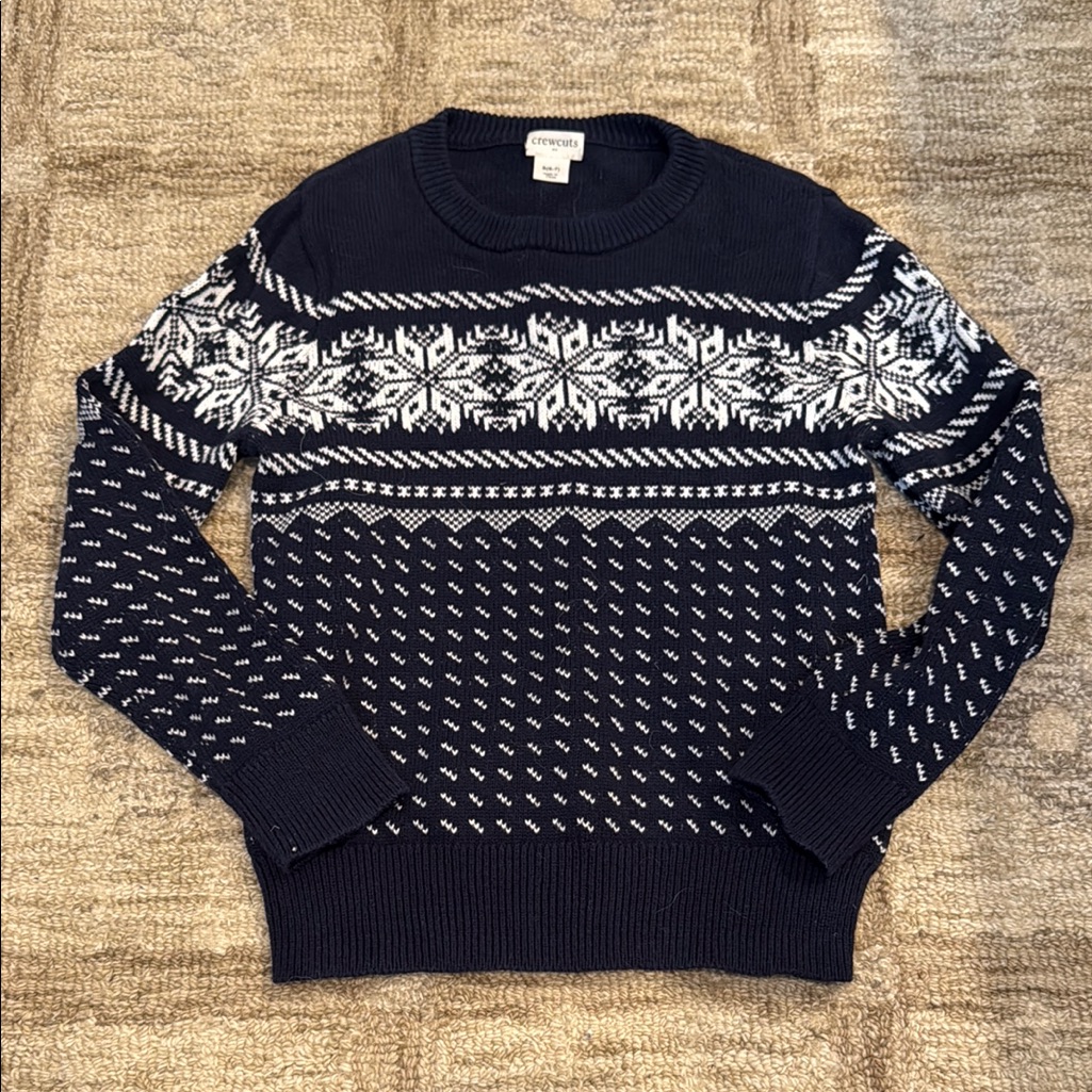 Crewcuts Navy And White Patterned Sweater